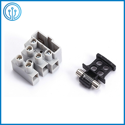 Screw Fixed PA66 2AG 6.3A 250V Fuse Terminal Blocks FT06-3W With CE CQC VDE