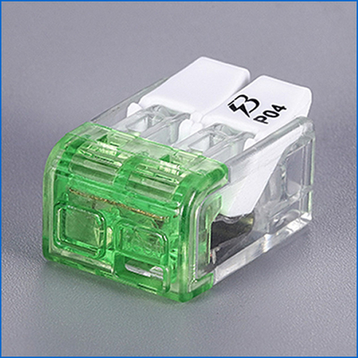 UL CQC Approved Transparent 2 Pole Compact Push Wire Connectors P04-2P For Junction Boxes